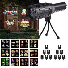 USB Rechargeable 2 in 1 Projection Handheld Flashlight with 12 Patterns Christmas Halloween Projector Lights for Birthday Party 2024 - buy cheap