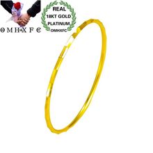 Omhxfc atacado europeu moda mulher festa de aniversário presente de casamento simples bambu conjunta magro 18kt pulseira de ouro es121 2024 - compre barato