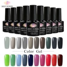 MEET ACROSS Nude Color Nail Gel Cosmetic UV Gel 148 Colors 7ML UV Soak Off Gel Enamel UV Gel Varnish Lacquer Nail Polish 2022 - buy cheap