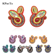 KPACTA 2019 New Ethnic Tassel Earring Jewelry For Women Rhinestone Soutache Handmade Weaving Drop Earring Praty Gift Oorbellen 2024 - buy cheap