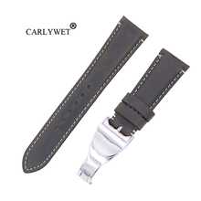 CARLYWET-Correa de muñeca de cuero genuino para IWC, pulsera de reloj de 22mm, resistente, con bucle 2024 - compra barato