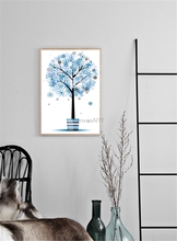 Плакаты с деревом 4 панели Pepi холст картина для настенные картины для гостиной Скандинавский современный художественный Декор для дома без рамки 2024 - купить недорого