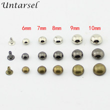 100sets 6/7/8/9/10mm metal round rivets punk rock leather studs with cap silver mushroom spikes screws for belts clothes DIY 2024 - buy cheap