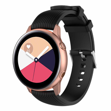 Pulseira de silicone straight-striped para samsung galaxy watch pulseira de relógio ativo 20mm pulseira de silicone 2024 - compre barato