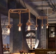 Loft Style Creative Hemp Rope Droplight Edison Vintage Pendant Light Fixtures Indoor Lighting For Dining Room Hanging Lamp 2024 - buy cheap