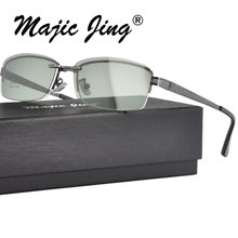 Мужские солнцезащитные очки Magic Jing S91010, поляризованные металлические очки с зажимом 2024 - купить недорого
