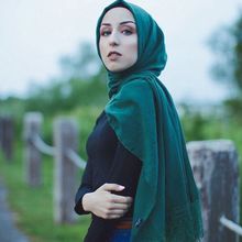 Модные тонкие хлопковые Макси шарфы женский хиджаб мусульманская длинная шаль с двумя головками ресниц кружева пэчворк женский головной платок глушитель 2024 - купить недорого