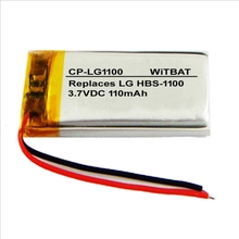 10 шт./лот TTVXO 110 мАч Аккумулятор для LG HBS-900 HBS-910 аккумулятор AEC501224 2024 - купить недорого