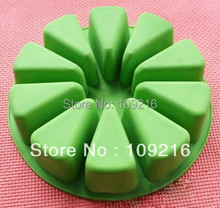 1pcs 10 Holes Triangle Free Cutting Green Good Quality 100% Food Grade Silicone Cake/Chocolate/ Ice /Muffin Cupcake Pan DIY mold 2024 - buy cheap
