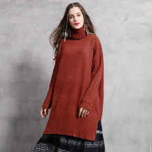 Women Sweaters 2018 Keer Autumn Winter New Boho Turtleneck Long Sleeve Knit Pullovers Feminina Vintage Loose Long Knitwear B9276 2024 - buy cheap