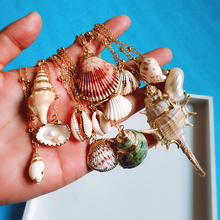 VIVILADY Boho Beach Real Seashell Cowrie Conch Pendant Necklace Women New Trendy Summer Natural Shell Chain Jewelry Bijoux Gift 2024 - buy cheap