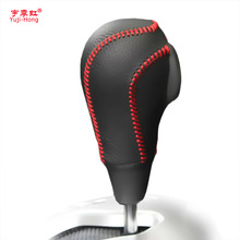 Yuji-hong tampas de engrenagem do carro para renault koleos coleiras de mudança automática couro genuíno mão costurado diy estilo do carro 2024 - compre barato