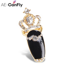 AE-CANFLY Fashion Nail Finger Ring Rhinestone Cross Enamel Women Midi Above Knuckle Rings 2D3016 2024 - buy cheap