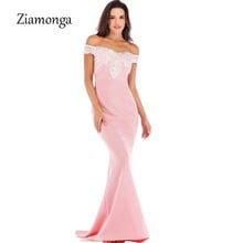 Ziamonga-vestido Sexy sin tirantes para mujer, vestido ceñido con espalda descubierta y hombros descubiertos, estampado Floral, de encaje, verano 2019 2024 - compra barato