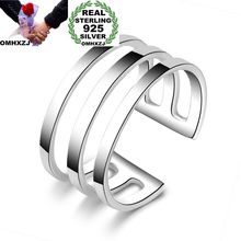 Женское кольцо OMHXZJ, из серебра 925 пробы с тремя линиями, для вечеринки и свадьбы 2024 - купить недорого