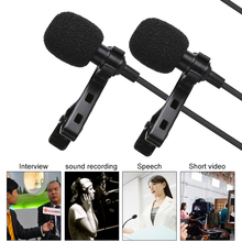 Micrófono de solapa Lavalier de doble cabeza, 4m, para conferencias o entrevistas, para Smartphone, teléfono móvil y tabletas 2024 - compra barato