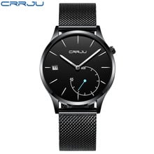 Crrju-Relojes de pulsera para hombre, malla fina de acero, resistente al agua, deportivo, Masculino 2024 - compra barato