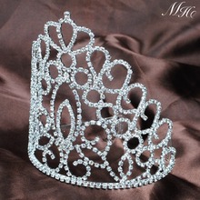 Corona de boda grande hecha a mano, tiara nupcial de Reina, accesorios para diadema, diadema, adornos de joyería para el cabello con peine 2024 - compra barato