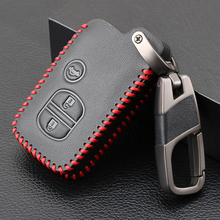 3 Buttons Remote Genuine Leather Key Fob Case Cover Holder for Toyota RAV4 Land Cruiser Camry Highlander Prado Prius Styling 2024 - buy cheap