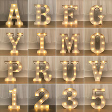 Letras y símbolos para el Día de San Valentín, iluminación LED de corazón, luces LED de plástico Vintage, decoración para fiestas, bodas y vacaciones, recuerdo 2024 - compra barato