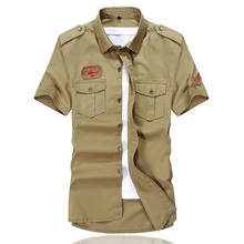 Brand Summer Men Shirt Military Men Short Sleeve Shirt Casual Shirt Mens Social Clothing Chemise Homme Camisa Masculina 4XL 2024 - buy cheap