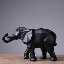 Модная статуя абстрактного черного слона, украшения из смолы, аксессуары для украшения дома, подарок, Геометрическая статуя слона, ремесла, комнаты 2024 - купить недорого