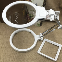 5X Desktop Magnifier Embroidery Reading Stand Magnifying Glasses with Lighting 2 LED Loupe Vergrootglas Lupa 2024 - buy cheap