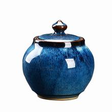 Blue Gradient Glaze Ceramic Funeral Pet Urn for Memorials - Mini - Holds Up to 15 Cubic Inches of Ashes 2024 - buy cheap