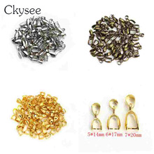 Wholesasle 50pcs/lot Golden Pendants Clasps Clips Bails Connectors Copper Charm Bail Beads For DIY Jewelry Findings Accessories 2024 - buy cheap