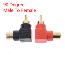 Adaptadores de conector de ângulo reto rca, um ou 2 peças, macho para fêmea, m/f, 90 graus, cotovelo, preço mais baixo, adaptador de áudio 2024 - compre barato