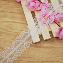 White Polyester Lace 40mmTrim Fabric Sewing Accessories Cloth Wedding Dress Decoration Ribbon Craft Supplies 50yards L325-2 2024 - buy cheap