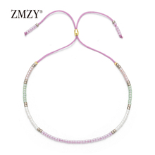 Mesuki-novo bracelete de miçangas de vidro, corrente artesanal de corda, joias para presente da amizade, boho, feminino 2024 - compre barato
