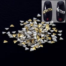 3mm Paste Manicure Silver/Gold Triangle Flatback Iron On Nail Tips Metallic Stickers Alloy Decals DIY 3D Nails Art Decoration 2024 - buy cheap