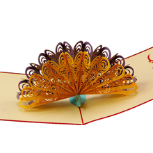 Tarjetas de invitación de papel de pavo real hechas a mano, tallado láser 3D, tarjetas de felicitación, postales, cumpleaños, fiesta de boda, regalo creativo 2024 - compra barato
