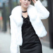 Chic Fur Coat Winter Women Outerwear Fur Collar Fluffy Hairy Thick Warm Fur Short Jacket Overcoat Black White Plus Size 2X Q1711 2024 - buy cheap