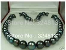 Collar de perlas cultivadas de tahitiano negro de 8-9mm #981 2024 - compra barato
