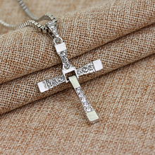 Fast And The Furious Dominic Toretto Vin New Movie Jewelry Classic Rhinestone Pendant  Cross Necklaces High Quality Gift 2024 - buy cheap