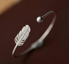 yiustar Summer Hot Feather Bracelets&Bangles For Women Jewelry Adjustable Open Leaf Cuff Bracelets Simple Bangles Wedding Gifts 2024 - buy cheap