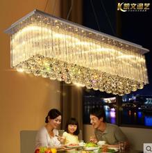 Прямоугольная люстра для ресторана, европейская светодиодная Хрустальная современная люстра в минималистическом стиле, лампа для ресторана, барная люстра, креативная лампа 2024 - купить недорого