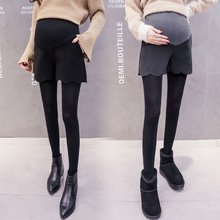 Pregnant women autumn and winter shorts new Korean version of the wild pregnant women wool high waist stomach lift pants 2024 - buy cheap