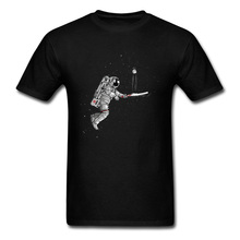 2018 Space Cricket Astronaut Spaceman Cartoon T-shirt Men's Black Short Sleeve Top Tees Novelty Geek Creative Design 2024 - buy cheap