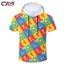 CJLM Christmas New Men's 3D Printed Stockings And Gift Boxes Colored Hooded Tshirt Large Size Spandex Clothing 2024 - buy cheap