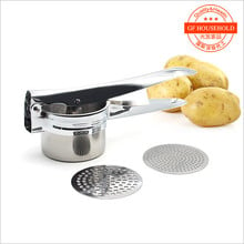 Ricer de batatas de aço inoxidável, de alta qualidade, com 2 discos intercambiáveis, prensa de frutas, alho, prensa de purê de batata 2024 - compre barato