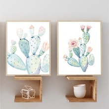 Cacti Art Print Pastel Watercolor Cactus Canvas Painting Posters Botanical Wall Art Pictures for Living Room Home Decor 2024 - buy cheap