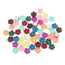 Cabochões artesanato de decoração de flores, material de resina misturada com costas planas, enfeites para contas de scrapbooking, acessórios diy com 100 peças 2024 - compre barato