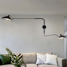 Candelabro giratorio de diseño francés para decoración del hogar, luces Retro de pared, Industrial, para Loft, color blanco y negro 2024 - compra barato