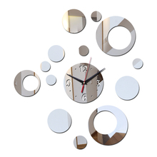 Акция 2019 Новое поступление настенное акриловое кольцо-часы Современный дизайн Роскошные зеркальные 3d Хрустальные Часы для гостиной 2024 - купить недорого