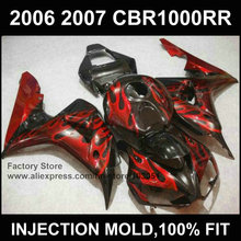 De 100% inyección de la motocicleta piezas de carenados para HONDA 06 07 CBR1000RR 2006 2007 CBR 1000RR fireblade. Llama roja carenado kits 2024 - compra barato