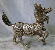 0 7 "china prata fengshui animal foo cachorro leão kylin unicórnio estátua de dragão chinês 2024 - compre barato
