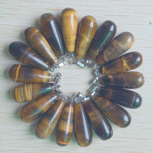 Fashion natural tiger eye stone long water drop charms pendants for jewelry making  50pcs/lot wholesale Free shipping 2024 - buy cheap